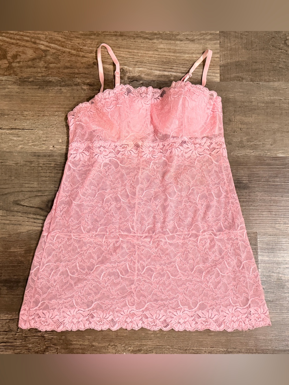 Vintage delicates Pink Lace Camisole with Adjustable Straps